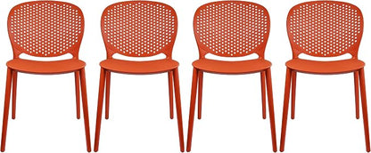 2xhome Set of 4 Patio Dining Chairs | Modern Stackable Outdoor Pool Side Chair by 2xhome