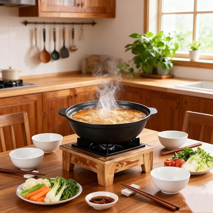 Jerliflyer Alcohol Wood Stove,Japanese Portable Stove Belly Stove for Outdoor Picnic for Soup Pot Roasting Pan Kettle