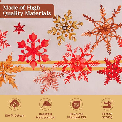 Maison d' Hermine Table Cloth Rectangle Table 100% Cotton 60 x 90 Inches Fall Tablecloth Reusable Everyday Use for Thanksgiving Christmas Decorations Dining Farmhouse Party (Crystal Star)