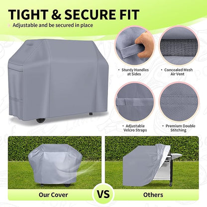 NEXCOVER Barbecue Gas Grill Cover - 58 Inch Waterproof Outdoor Heavy Duty BBQ Cover, Fade & Weather Resistant Upgraded Material for Weber, Brinkmann, Char Broil and More