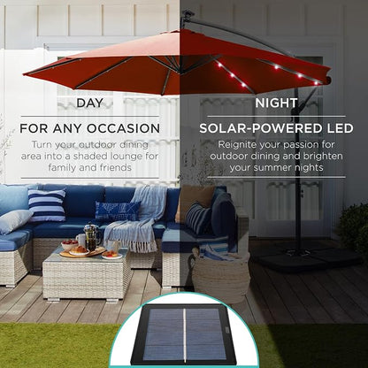 Best Choice Products 10ft Solar LED Offset Cantilever Hanging Market Patio - Image 3