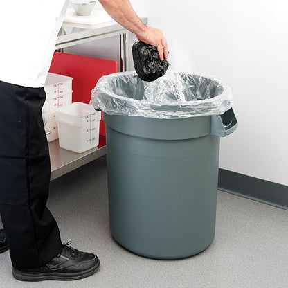 Winco Heavy-Duty Round Waste Container/Trash Can, 20 Gallon, Gray