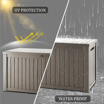 Outdoor Storage Box, 180 Gallon Waterproof Deck Box, Piston-Lift Tall Standing - Image 5