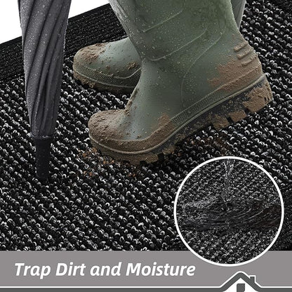 BEQHAUSE Indoor Door Mat 24" x 36", Dirt Trapper Door Mats Non-Slip Entryway Rugs Washable, Resist Dirt Absorbent Welcome Mat, Low Profile Floor Mats for Front Back Door and Entryway, Black