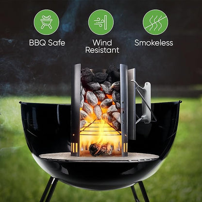 Inflame Fire Starters 130 pcs Fire Starters for Campfires, Grill, BBQ, Fireplace, Woodstove - Charcoal Starter - Waterproof, Weather-Resistant - Natural Wood Fireplace Starters