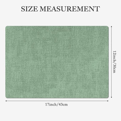 Faux Leather Heat Resistant Christmas Placemats Set of 4 – Waterproof Oilproof Wipeable Dining PU Vinyl Place Mat Easy Clean Table Mats for Kitchen/Dining/Party/Holiday, Dark Green