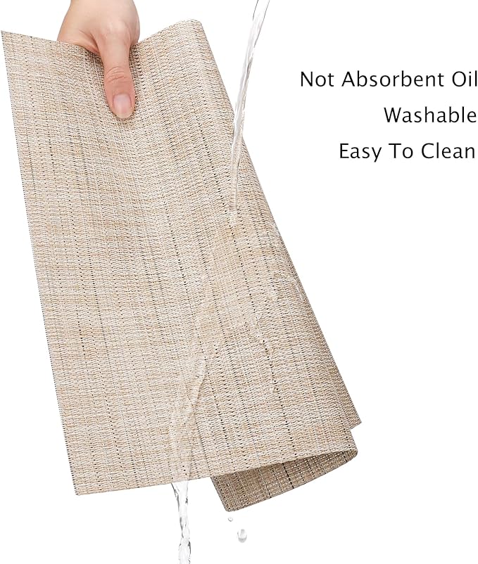 Myir JUN Table Runner, Vinyl Table Runner Indoor Arbitrarily Cropped Runner for Table Heatproof for Home Party (Beige, 15 x 94 inch)