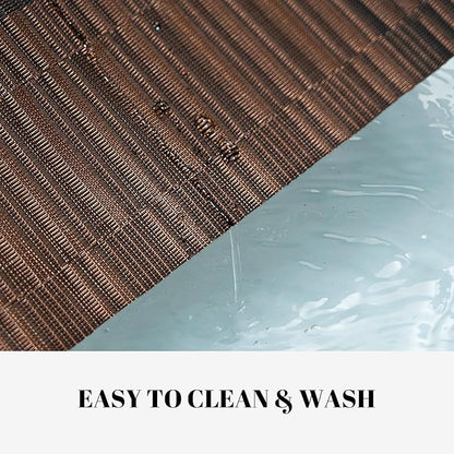 Placemats Set of 4 Vinyl/Plastic Woven Place Mats for Kitchen Table Indoor/Outdoor Washable Placemat Wipeable Dining Table Mats (Ombre Brown Black,4)
