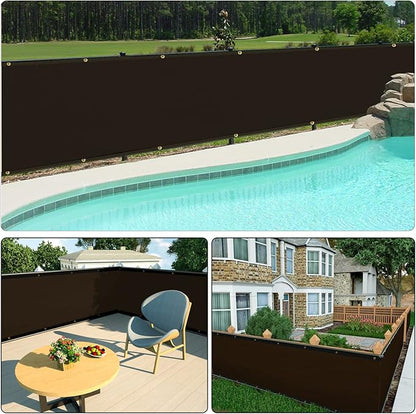 UPGRADE Privacy Screen Fence 5' x 50' Commercial Shade Cover with Brass Grommets Heavy Duty Perfect for Outdoor Back Yard-Mocha, Customizable