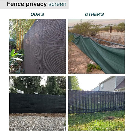 ECOOPTS 8'x127' Privacy Fence Screen Windscreen with Copper Grommets, Fit for Commercial Fence and Residential Garden Outdoor 90% UV Blockage, Cable Zip Ties Included (Green)