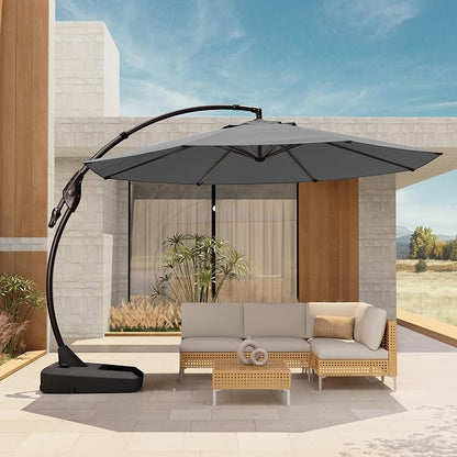 Grand patio 12FT Sunbrella Round Cantilever Umbrella by GrandPatio