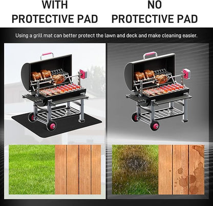 MODIGT 48 ×30 inch Under Grill mat, Double-Side Fireproof & Heat-Resistant Outdoor Grill Mat, Protective Mat for Patio, Courtyard, Tabletop, Outerdoor BBQ Fire Pit Fireplace Mat