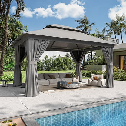 12'x10' Gazebo, Metal Frame Canopy by Breezestival