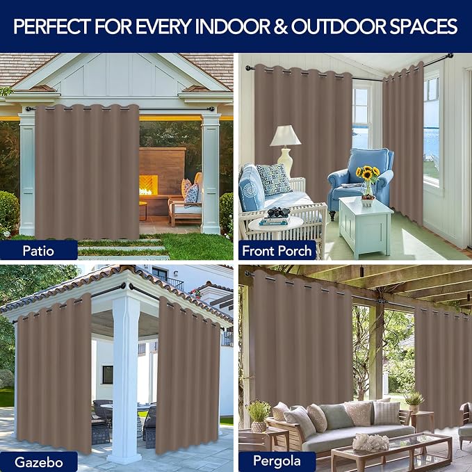 PureFit Outdoor Curtains for Patio Waterproof Weatherproof Outside Curtains | - Image 5