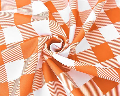 Waterproof Plaid Tablecloth Fabric - Round 58 Inch Classic Gingham Checker Table Cloth for Indoor/Outdoor Use - Buffalo Table Cover for Picnics, BBQs, and Parties