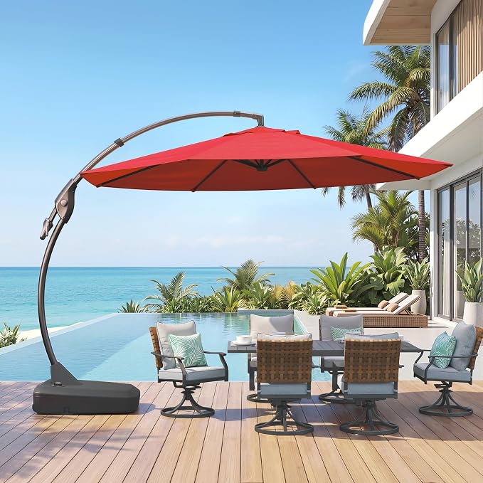Grand patio 11FT Cantilever Round Umbrella by GrandPatio