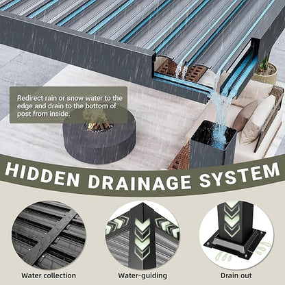 Airwire 12'x20' Louvered Pergola Aluminum Frame Gray | Outdoor Pergola - Image 5