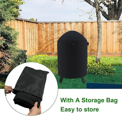 Outdoor Round Smoker Cover Fits Char-Broil 16" Bullet Smoker, Realcook 17" Smoker, OURCAMP 17" BBQ Smoker, Cuisinart COS-116 Vertical Charcoal Smoker,Joyagrill 17-1/2" Smoker Grill (22" D x 30" H)