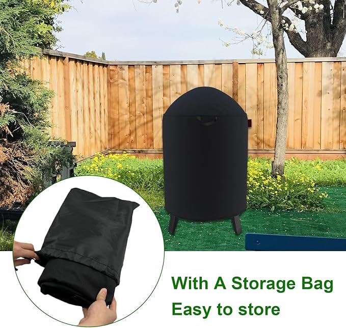 Outdoor Round Vertical Smoker Cover Fits Big Horn Outdoors 16",Outvita 17" & 18.5",VIVOHOME,Char-Griller AKORN Jr Smoker Model E86714, Outsunny susici GRILIFE ect Most 16" Smoker (19" D x 28" H)