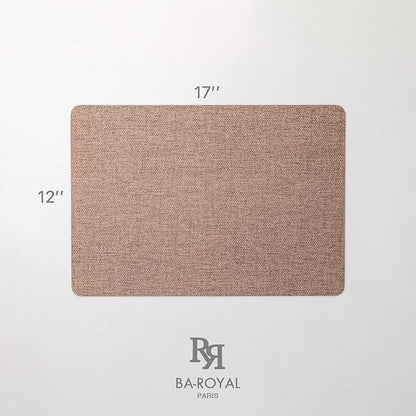 Faux Leather Placemats Set of 8 Vinyl Washable Wipeable Table Mats for Kitchen Dining Table Heat Resistant Waterproof Modern Indoor/Outdoor Placemats Non-Slip Easy Clean Place Mats (Cocoa)