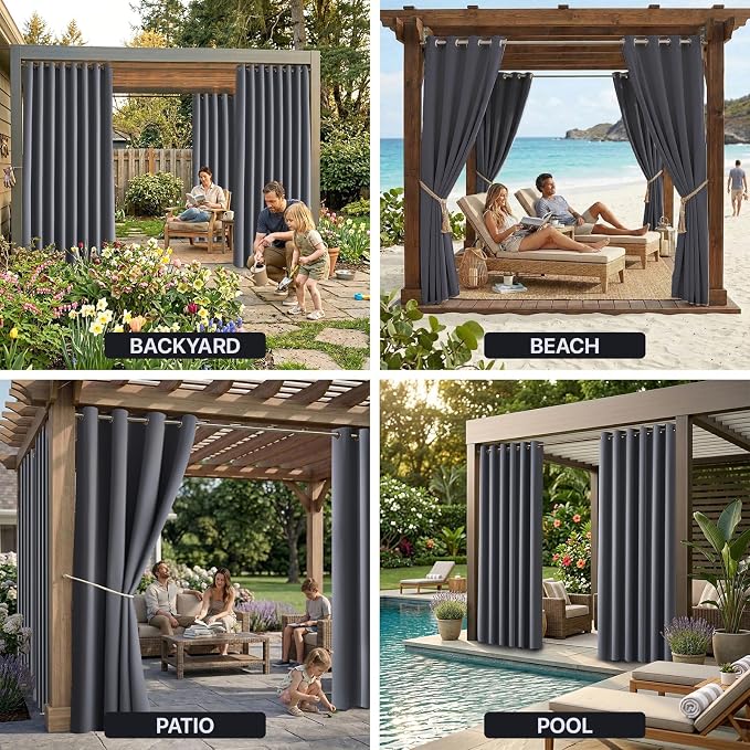 Outdoor Indoor Curtains W52 x L108 - Image 9