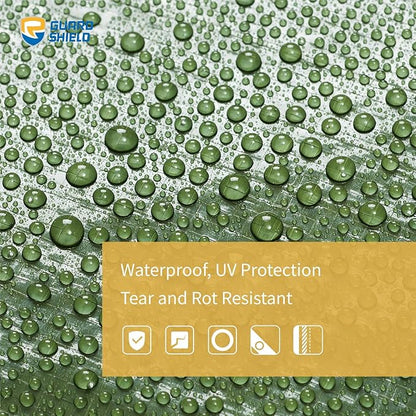 GUARD SHIELD Green Tarp Waterproof 10x10 Feet Medium Duty All Purpose Poly Tarps Cover 7mil (2-Pack)