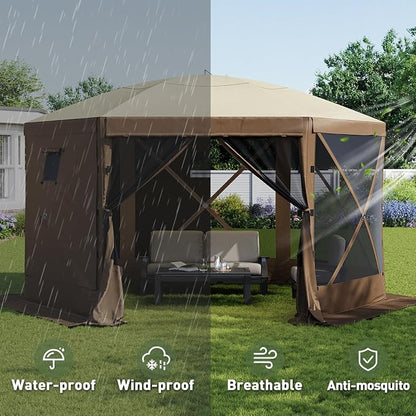 Aoxun 12x12ft Pop Up Gazebo, Gazebo Screen Tent - Image 5