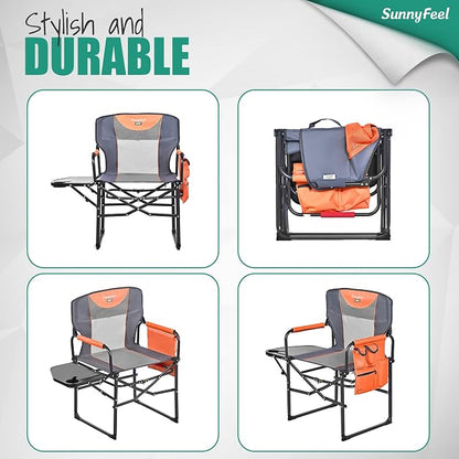 SUNNYFEEL Camping Directors Chair, Heavy Duty, Oversized Portable Folding Chair - Image 7