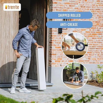Clear Table Cover Protector, 40x84 inch , German Quality with 2 Mm Thickness, Stain Resistant Dining Pad with Beveled Edges, Washable Tablecloth, Fitted Clear Desk Cover for Indoor & Outdoor Use