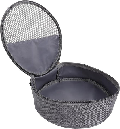 Outdoor Tableware Bag Round Mesh Camping Storage Organizer for Plates Bowls and Utensils Portable Cooking Cookware Carrying Case 8.66X8.66X2.36 Inches