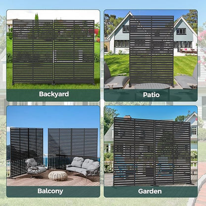 Privacy Fence Screen Outdoor Freestanding Privacy Panel, 72" H×47" W HDPE Decorative Panels with Stand, Room/Garden Divider, Outdoor Privacy Screen for Patio,Deck, Balcony, Pool