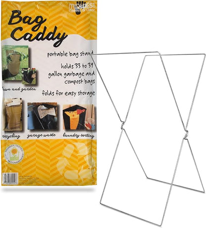 Midwest Gloves & Gear Bag Caddy - Portable Bag Stand for 33 to 39 Gallon Trash Bags, Style 52H8, 2018 Version, 2 Pack, Metal