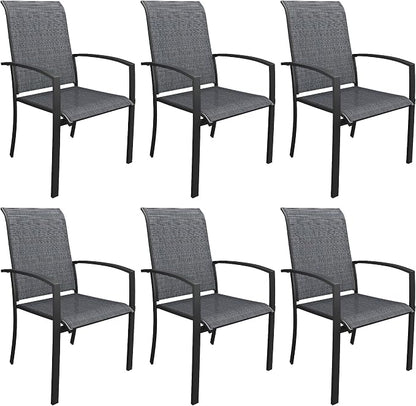 DIFY Patio Chairs Set of 6, Stackable Outdoor Dining Chairs by DIFY