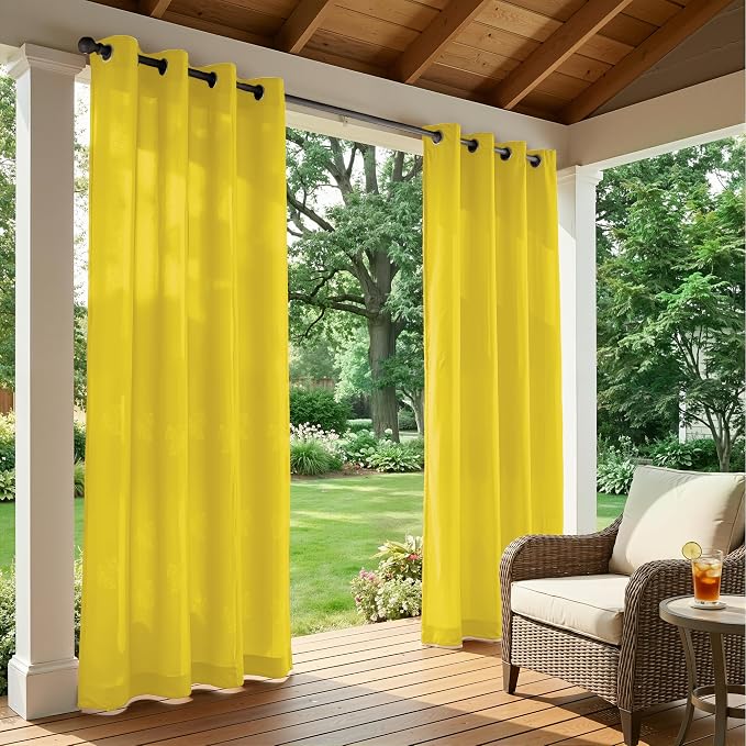 Set of 2 Outdoor Curtains for Patio Waterproof, Breathable Grommet Panels for - Image 3
