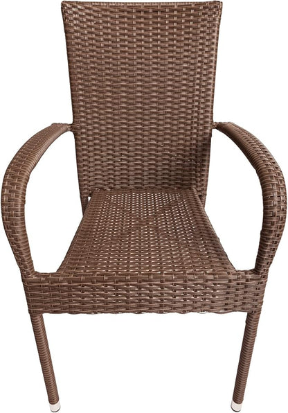 Patio Sense 62664 Morgan Outdoor Wicker Stacking Chairs, Powder-Coated Steel - Image 10