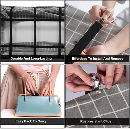 Hidden Strap Tablecloth Clips - Perfect for Picnic Tables and Thick Tables Indoor and Outdoor, Keep Your Tablecloth Secure with Our Invisible Table Cloth Clips!