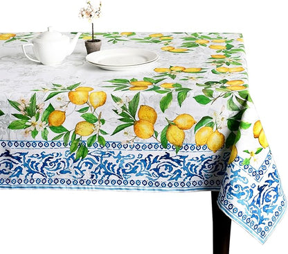 Maison d' Hermine Table Cloth Rectangle Table 100% Cotton 70 x 120 Inches Tablecloth Reusable Decorative Everyday Use for Dining Room, Farmhouse, Home, Party, Festive & Wedding Spring Summer - Cedrat