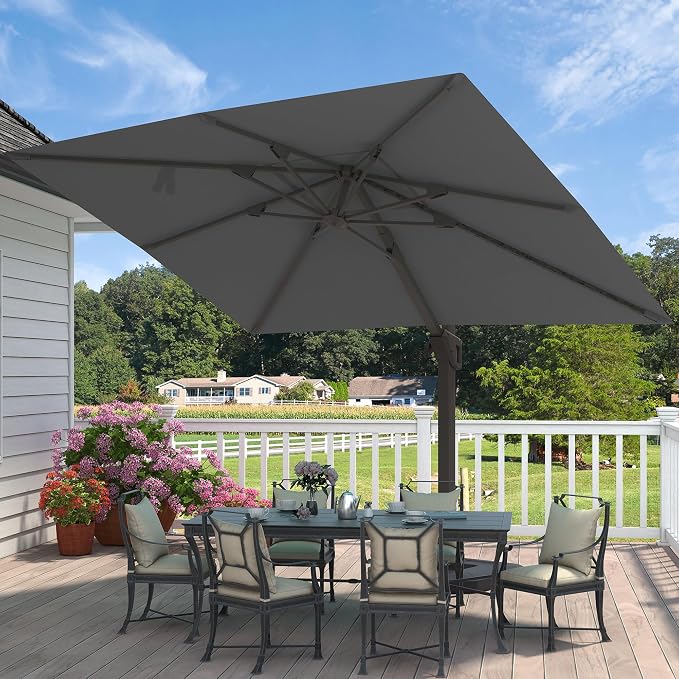9' X 12' Cantilever Patio Umbrella Rectangular Outdoor Umbrellas | Heavy Duty - Image 8