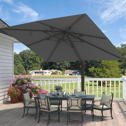 9' X 12' Cantilever Patio Umbrella Rectangular Outdoor Umbrellas | Heavy Duty - Image 8