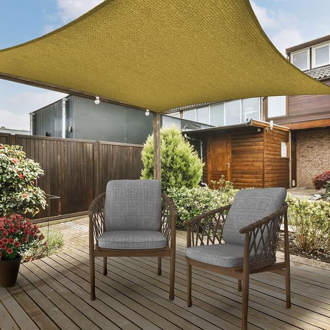 ASTEROUTDOOR Sun Shade Sail Rectangle 12' x 12' UV Block Canopy - Image 6