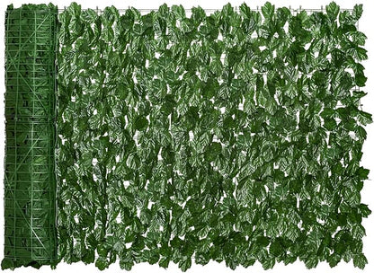 DearHouse Artificial Ivy Privacy Fence, 196.85x39.37inch Artificial Hedges Fence and Faux Maple Leaf Decoration for Outdoor Garden Decor