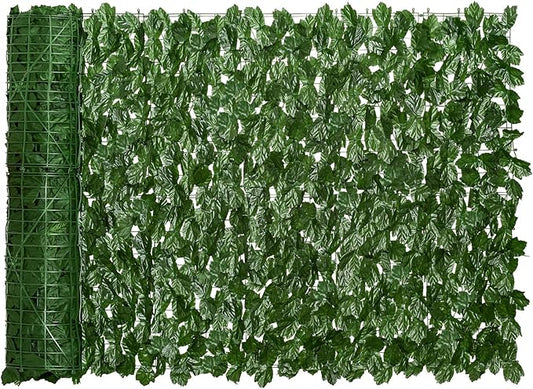 DearHouse Artificial Ivy Privacy Fence, 196.85x39.37inch Artificial Hedges Fence and Faux Maple Leaf Decoration for Outdoor Garden Decor