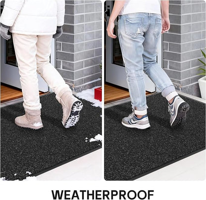 Front Door Mat Indoor Outdoor Entrance, 48" x 96" All-Season Heavy Duty Waterproof Doormat, Non-Slip Absorbent Entryway Mat, Easy to Clean, Low Profile Commercial Floor Mat for Indoor Outdoor