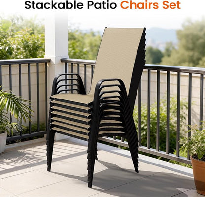 JEAREY Patio Dining Chairs Set of 6, Outdoor Stackable Dining Furniture Set - Image 7
