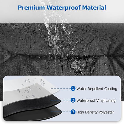 SunPatio Grill Cover for Traeger 22 Series, Heavy Duty Waterproof Wood Pellet Smoker Cover, UV Resistant Full Length BBQ Protector, Compatible with Lil' Tex Grill and More, All Weather Protection