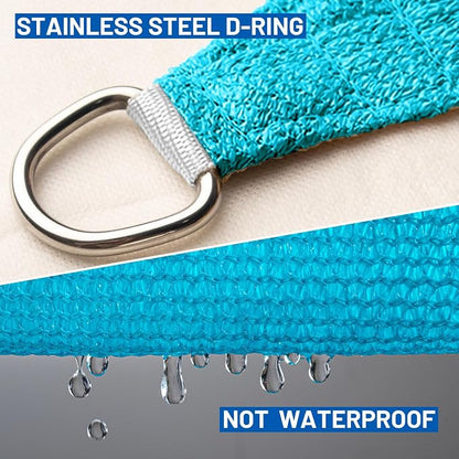 Sun Shade Sail 10'x18' Turquoise Blue Rectangle Custom Size | 95% UV Block - Image 6