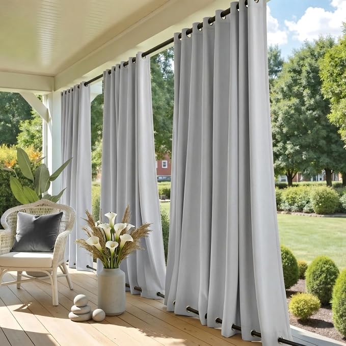NICETOWN Outdoor Curtain Waterproof & Windproof, Energy Smart Thermal Insulated by NICETOWN