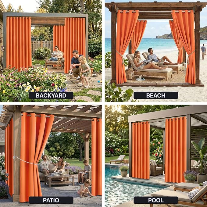 Waterproof Outdoor Curtain W52 x L63 - Image 9