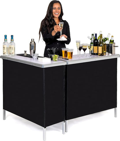 GoPong GoBar Portable Double Bar Table Set - Mobile Bartender Station for Events - Includes Carrying Case