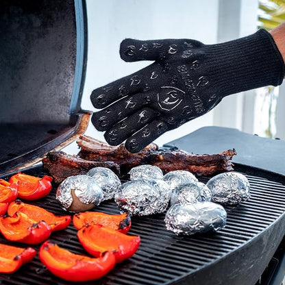 Grill Armor Oven Gloves – 932°F Heat, Fire & Cut Resistant Mitts for BBQ, Grill, Cooking, Grilling, Baking, Smoker & Fire Pit